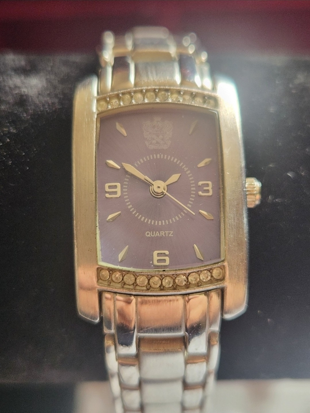 Paolo Gucci Women's Watch Purple Dial Stainless Steel Decorative Stone